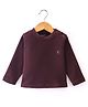 Kanvin Full Sleeves Antipilling Polar Fleece Winter Solid T-Shirt - Grape Maroon