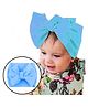 Babymoon Free Size Solid Textured Bow Headband - Blue