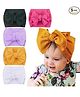 Babymoon Pack of 5 Free Size Textured Bow Headband  - Multi Colour