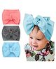Babymoon Pack of 3  Free Size Textured Bow Headband - Multi Colour