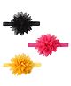 Babymoon Set Of 3 Floral Applique Headbands - Multi Colour