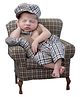 Babymoon Gentleman Cap, Bow, Pillow And Suspender Baby Photoshoot Prop Set Of 4 - Grey