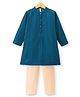 Babyhug Full Sleeves Schiflly Embroidered Kurta Pyjama Set - Teal