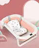 Foldable Bathtub with Cushion and Thermometer - Pink