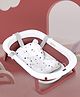 Foldable Bathtub with Cushion and Thermometer - Red