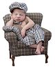 Babymoon Pack Of 5 Window Pane Checked Photography Props Costume Set - Grey