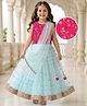 Babyhug Sleeveless Embroided Choli with Embroided Lehenga & Dupatta - Sky Blue