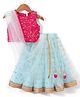Babyhug Sleeveless Embroided Choli with Embroided Lehenga & Dupatta - Sky Blue