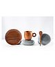 Araana Home Wooden cup, saucer and spoon set - Brown