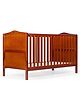 Babyhug Merlino 2 in 1 Wooden Cot Cum Junior Bed with Height Adjustable & Plug and Play Assembly  Walnut| Solid Pinewood 