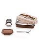 Nabhya Stainless Steel Lunch Box Outer Plastic Tiffin Box for Kids