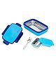 Nabhya Eco-Steel Plastic Air Tight Spill Proof Tiffin Boxes for with Plastic Katori 2 Containers Lunch Box 900 ml - Blue
