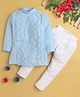 Jeet Ethnics Full Sleeves Graph Checked Embroidered Button Down Kurta WIth Pyjama - Blue