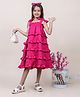 Jilmil Girl's Ruffled Pink Cotton Dress - Pink