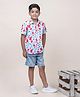 Jilmil Boy's White Candy Printed Cotton Shirt - Multi-Color