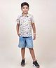 Jilmil Boy's Giraffe Printed Cotton Shirt - Multi-Color