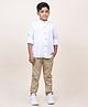 Jilmil Boy's White Rolled Up Cotton Shirt - White