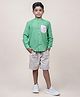 Jilmil Boy's Seen Colorblocked rolled up Cotton Shirt - Green