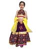 Aglare Navratri Theme Sleeveless Patola Elephant Motif Printed Coordinating Lehenga & Choli Set - Black