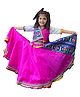 Aglare Navratri Theme Three Fourth Sleeves  Mirror Work Embroidered And Lace Embellished  Coordinating Lehenga Choli Set - Pink