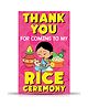 Zyozi Rice Ceremony Theme Thank You Tags Pink - Pack of 30