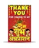 Zyozi Shubh Annaprashan Theme Thank You Tags Red And Yellow - Pack of 40