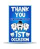 Zyozi Tooth Theme Thank You Tags Blue  - Pack of 50