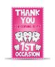 Zyozi Tooth Theme Thank You Tags Pink  - Pack of 50