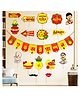 Zyozi Rice Ceremony Bengali Photo Booth Props with Banner Red And Yellow - Pack of 17