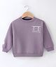 Little Kangaroos Fleece Knit Full Sleeves Skates Printed Sweatshirt - Purple