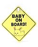 Babyhug Car Sign Boards & Stickers with Rabbit Print -Yellow