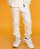 Anthrilo Self Designed Fleece Joggers - Ecru Beige