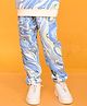 Anthrilo Marble Abstract Printed Fleece Joggers - Blue