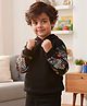 Anthrilo Fleece Full Sleeves Placement Race Theme Printed Zipper Hoodie -  Black