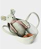 Mi Arcus Rat Mouse Soft Plush  Toy With Basket Carrier  - Green