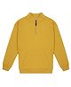 Plum Tree Full Sleeve Solid Half Zipper Sweatshirt - Yellow