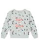 Plum Tree Full Sleeves Floral Printed Believe In Unicorn Text Glitter Embellished   Pullover Sweatshirt - Green