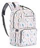 Multipurpose Diaper Backpack Feather Print - Off White