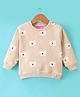 Little Kangaroos Fleece Full Sleeves Sweatshirt With Teddy Print - Beige