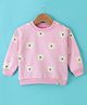 Little Kangaroos Fleece Full Sleeves Sweatshirt With Teddy Print - Pink