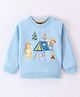 Little Kangaroos Full Sleeves Drop Shoulder Sweatshirt Bear Print - Sky Blue