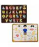 TodFod Wooden 4 in 1 English Alphabets & Body Parts Puzzle 2 Pieces - Multicolour