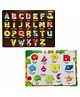 TodFod Wooden 4 in 1 English Alphabets & Shapes Puzzles Multicolour - 38 Pieces
