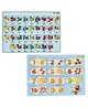 TodFod Wooden Gujarati Alphabets & 3 in 1 English Number Puzzle 54 Pieces - Multicolour