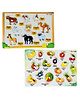 TodFod Wooden Pet animal  & Fruit 2 Puzzles Multicolour - 25 Pieces