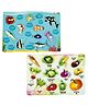 TodFod Wooden Sea Animal & Vegetable 2 Puzzles Multicolour - 22 Pieces