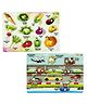 TodFod Wooden Vegetable  & Vehicle Puzzle 2 Pieces - Multicolour