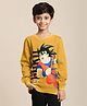 Kidsville Dragon Ball Z Anime Featuring Full  Sleeves Goku Printed Sweatshirt - Yellow