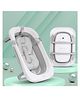Baybee Loria Foldable Baby BathTub for Kids Baby with Soft Cushion Drainer & Non Slip Base - Grey