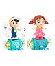 New Pinch  Musical Dancing Boy & dancing girl  Toy - (color may vary )